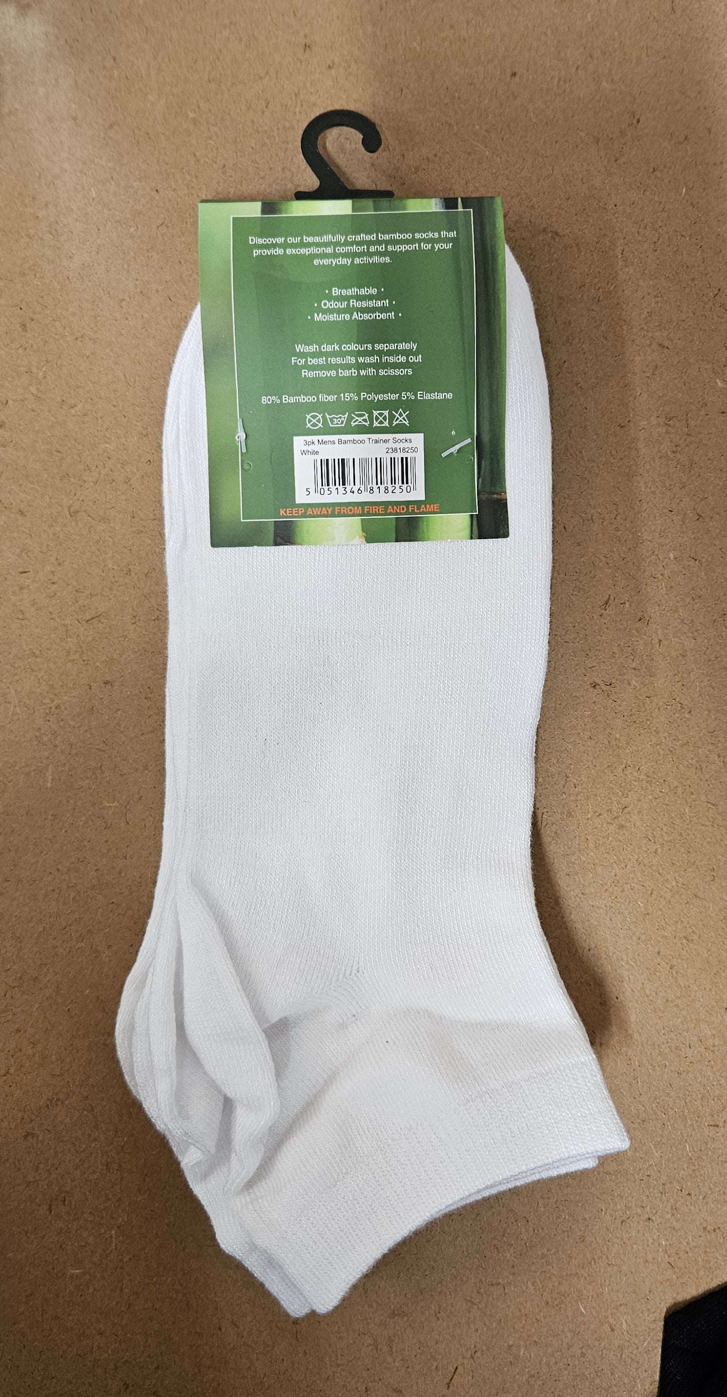 3PK Bamboo Trainer Socks Size 6-11