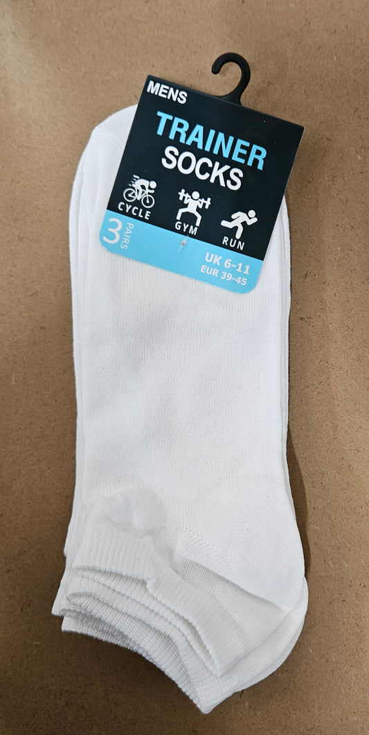 3PK Classic Trainer Socks Size 6-11